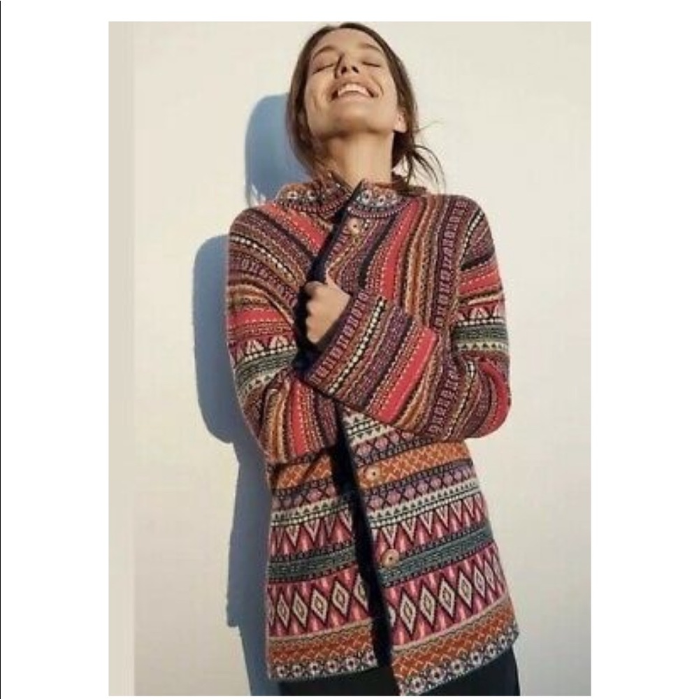 ANTHROPOLOGIE Moth Livia Intarsia Cardigan